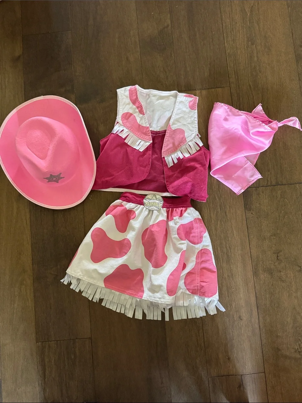 Pink Cowgirl Costume Set for Kids - Pink & White